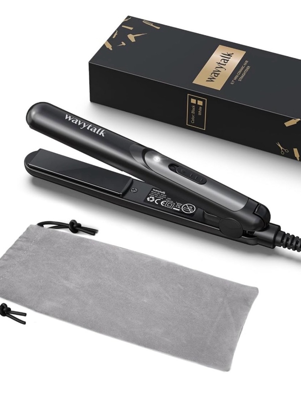 Wavytalk Mini Flat iron 0.7 inch Ceramic mini hair straightener, Curls Bangs